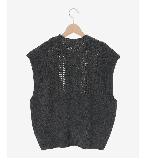  「《WEB限定アイテム》ケーブル柄ニットベスト」|ベスト・ジレ|
