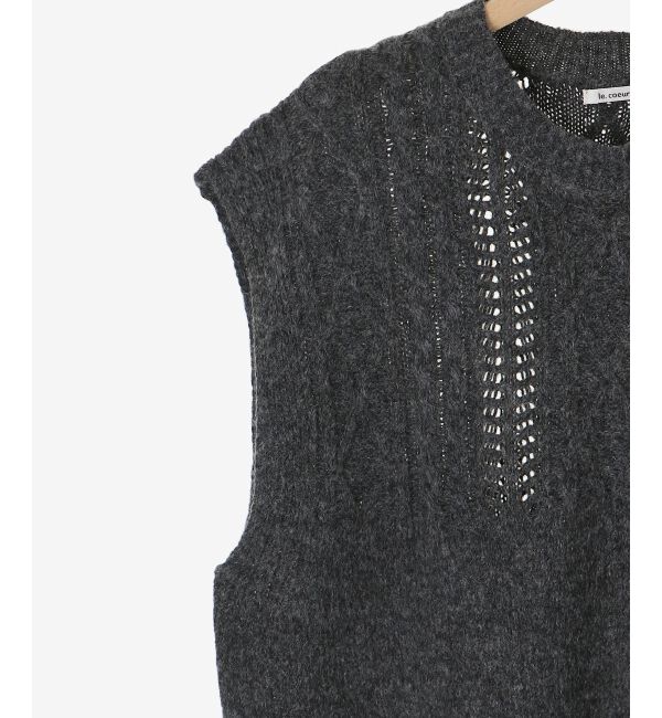  「《WEB限定アイテム》ケーブル柄ニットベスト」|ベスト・ジレ|