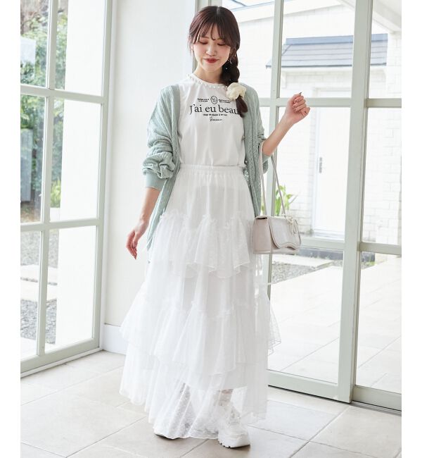 MAJESTICLEGON「チュールギャザーティアードスカート」|スカート|