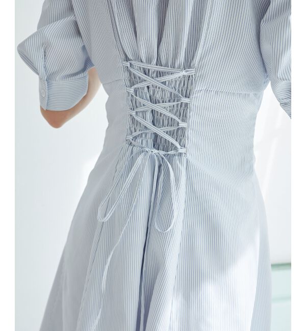  「オフショルシャツワンピース」|ワンピース|