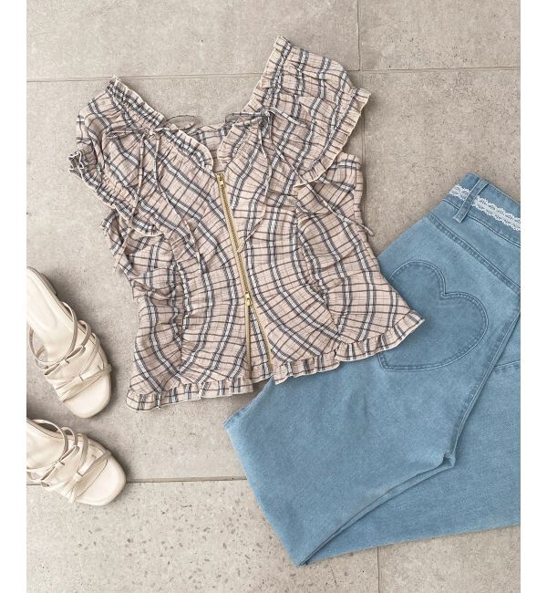  「ガーリーブラウス＆スカパンセット」|ワンピース|