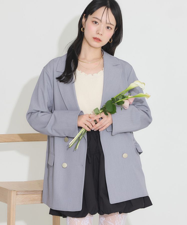 earth music&ecology「ダブルテーラードジャケット」|テーラードジャケット|Gray Mixture