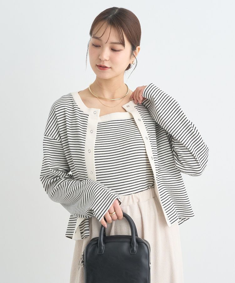 earth music&ecology「SET2点リブアンサンブル」|カーディガン|