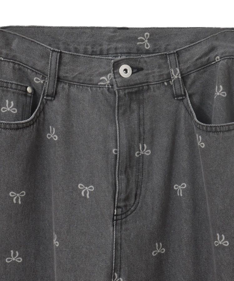 earth music&ecology「リボンプリントデニムパンツ」|デニム|