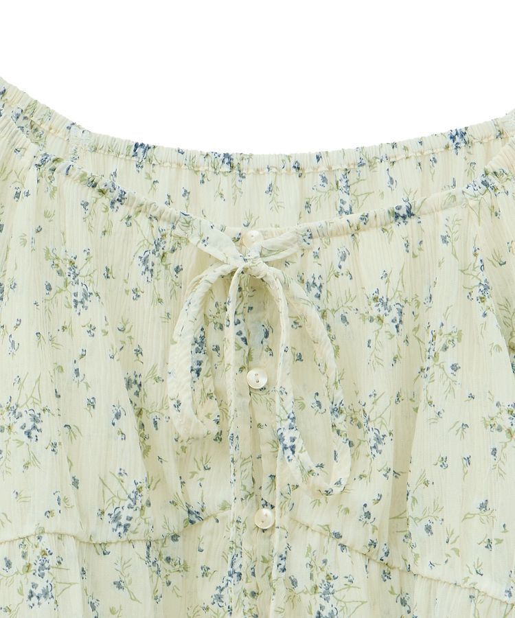 earth music&ecology「ナローリボンくしゅくしゅギャザーブラウス」|シャツ・ブラウス|