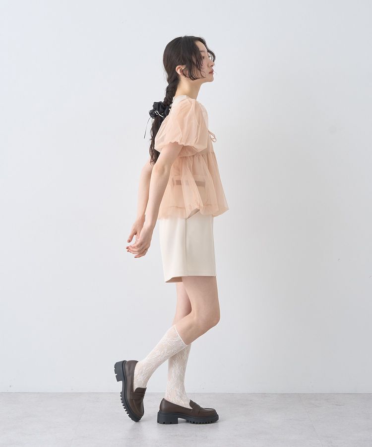 earth music&ecology「SET2点チュールバルーンブラウス＋ロゴタンク」|シャツ・ブラウス|