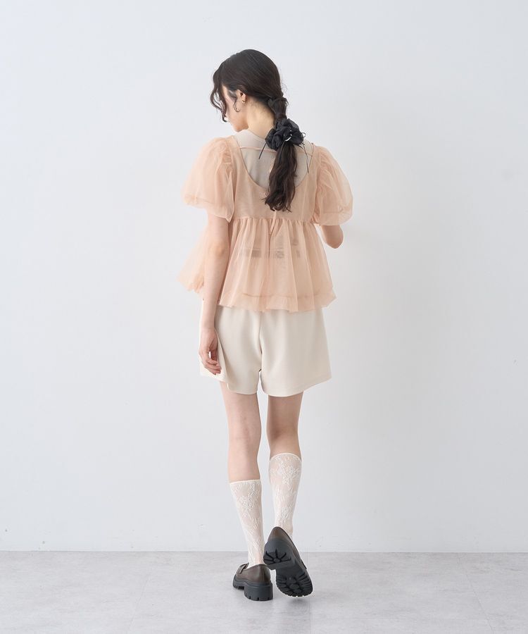 earth music&ecology「SET2点チュールバルーンブラウス＋ロゴタンク」|シャツ・ブラウス|