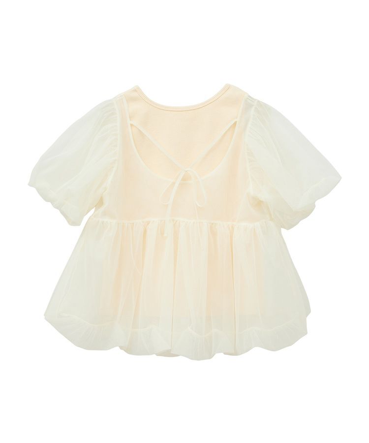 earth music&ecology「SET2点チュールバルーンブラウス＋ロゴタンク」|シャツ・ブラウス|