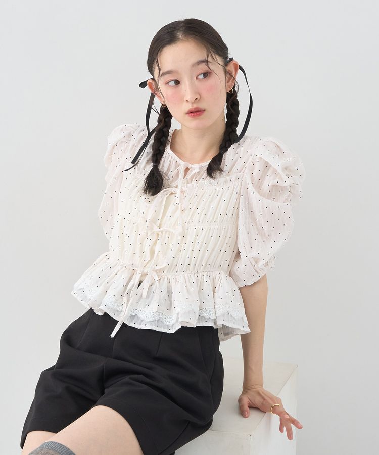 earth music&ecology「レースティアードシャーリングブラウス」|シャツ・ブラウス|