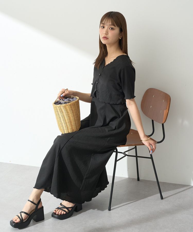 earth music&ecology「SET2点ギャザーカットカーデ＋キャミワンピース」|ワンピース|