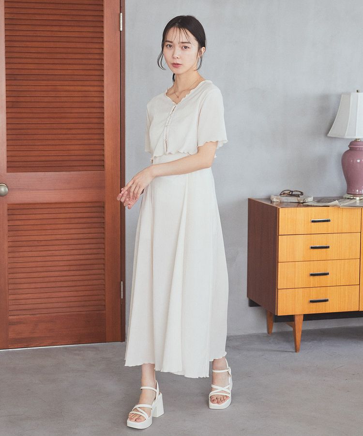 earth music&ecology「SET2点ギャザーカットカーデ＋キャミワンピース」|ワンピース|