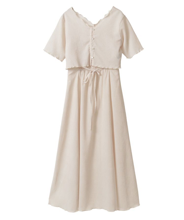 earth music&ecology「SET2点ギャザーカットカーデ＋キャミワンピース」|ワンピース|