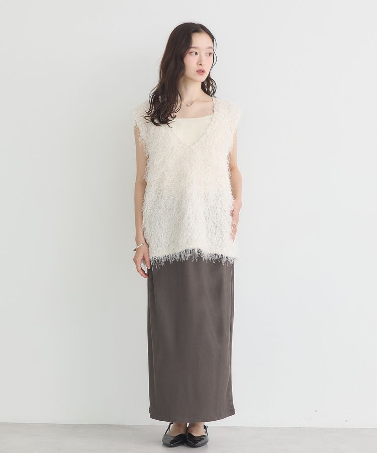 earth music&ecology「ふさふさベスト」|ベスト・ジレ|