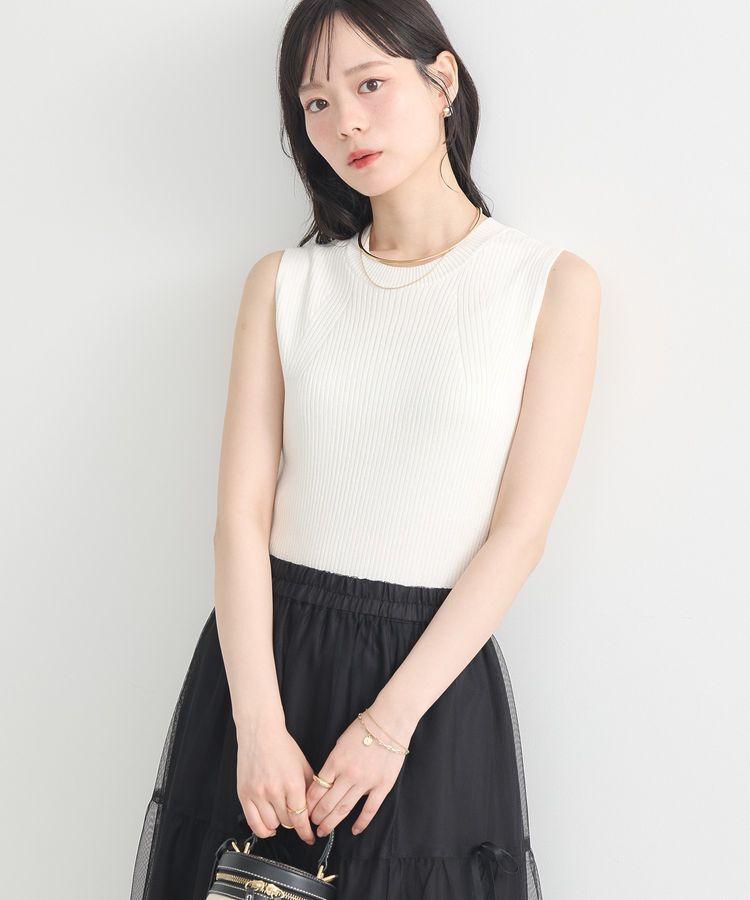 earth music&ecology「ランダムリブノースリーブニット」|ニット・セーター|