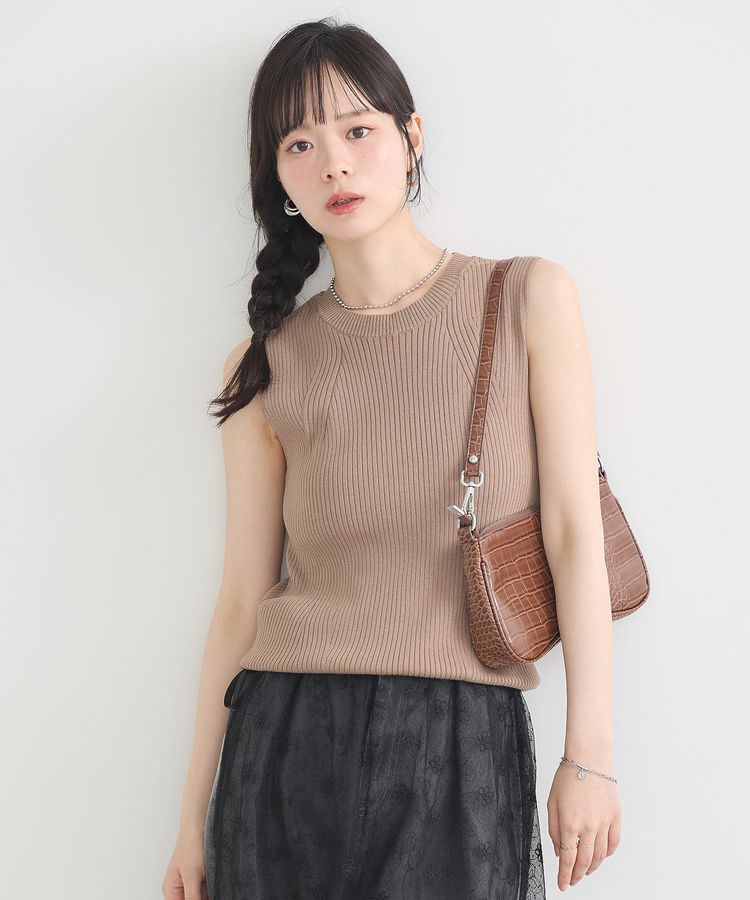 earth music&ecology「ランダムリブノースリーブニット」|ニット・セーター|