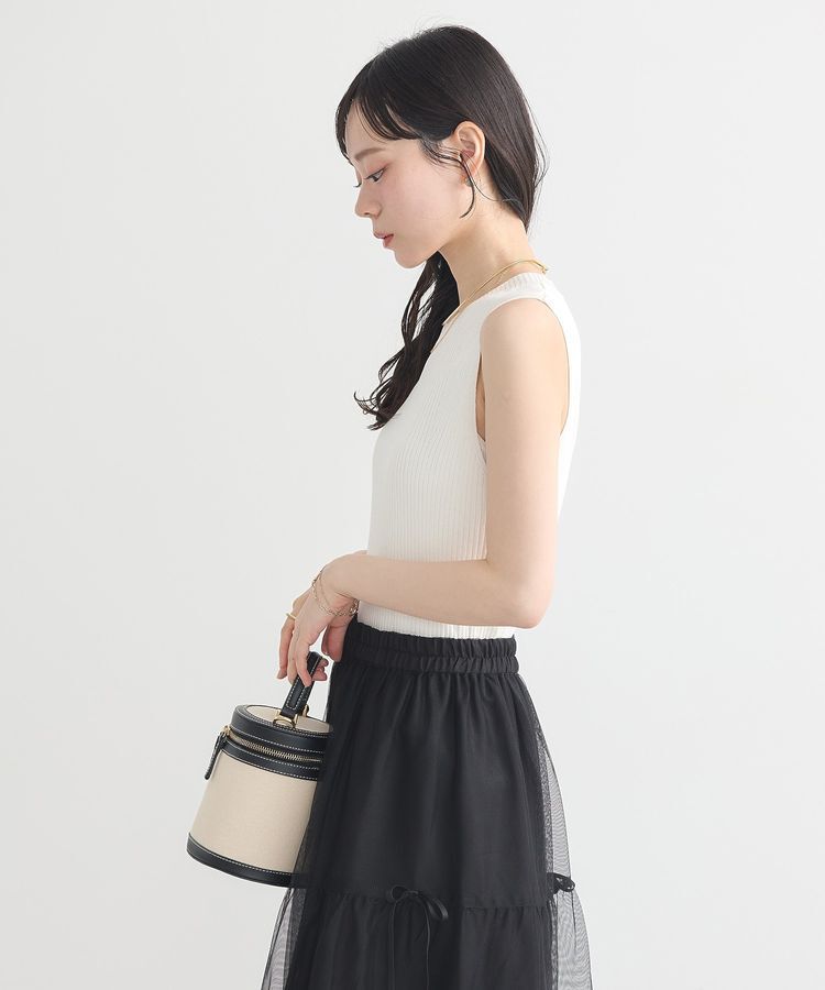 earth music&ecology「ランダムリブノースリーブニット」|ニット・セーター|