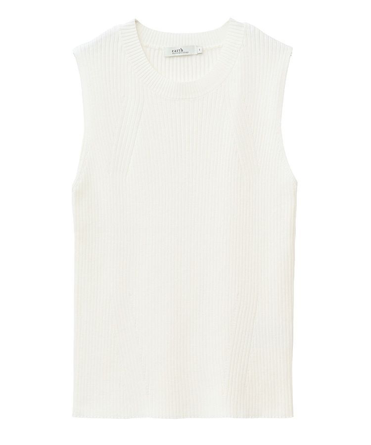 earth music&ecology「ランダムリブノースリーブニット」|ニット・セーター|