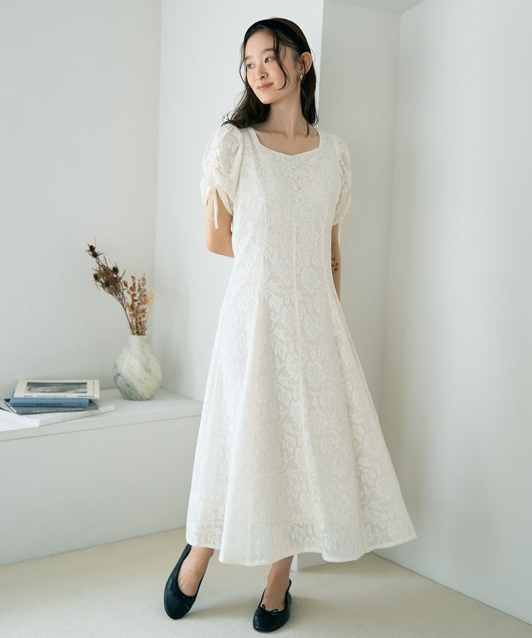 earth music&ecology「パネル切り替えレースワンピース」|ワンピース|Ivory