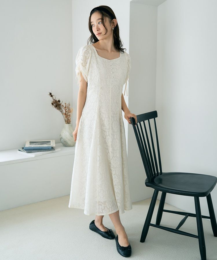 earth music&ecology「パネル切り替えレースワンピース」|ワンピース|