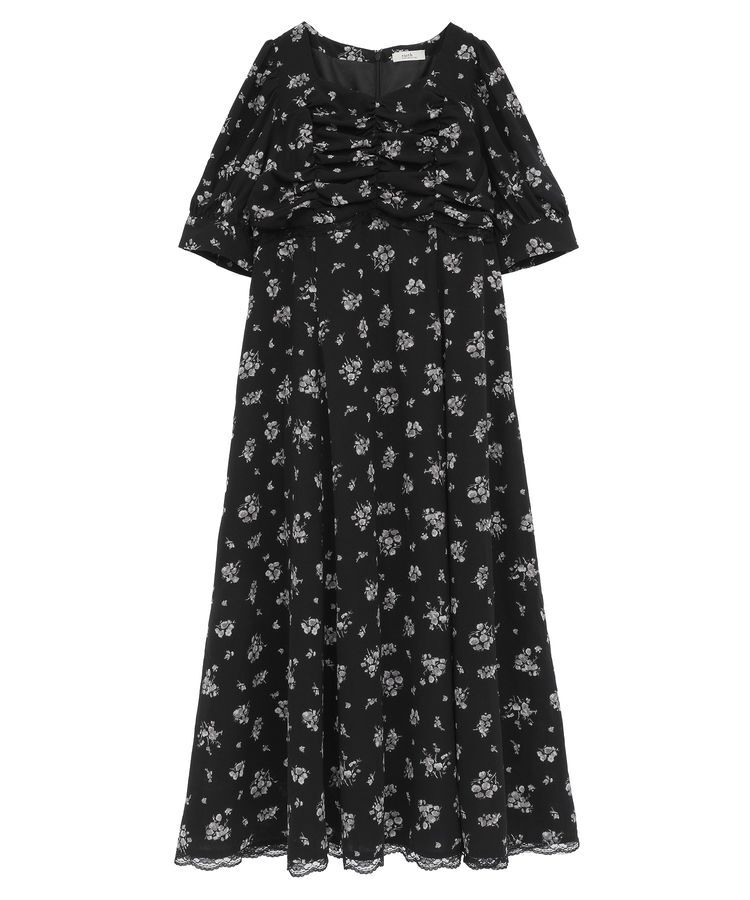 earth music&ecology「レース切替フラワーロングワンピース」|ワンピース|