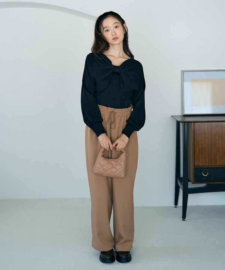 earth music&ecology「スタッズキルトバッグ」|ハンドバッグ|