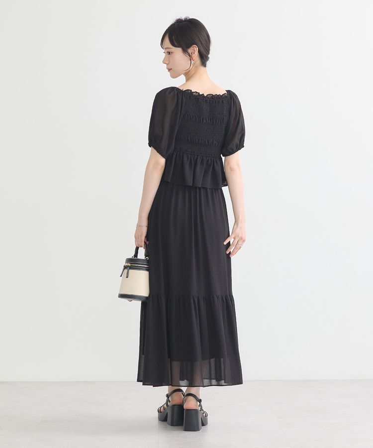 earth music&ecology「SET2点フロッキードットブラウス＋スカート」|スーツ|