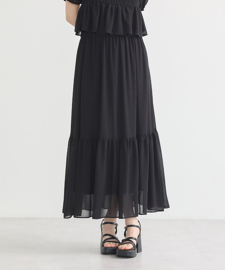 earth music&ecology「SET2点フロッキードットブラウス＋スカート」|スーツ|