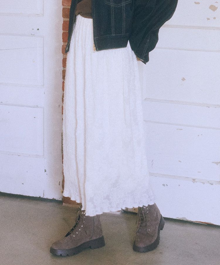 earth music&ecology「マジョリカプリーツナロースカート」|タイト|