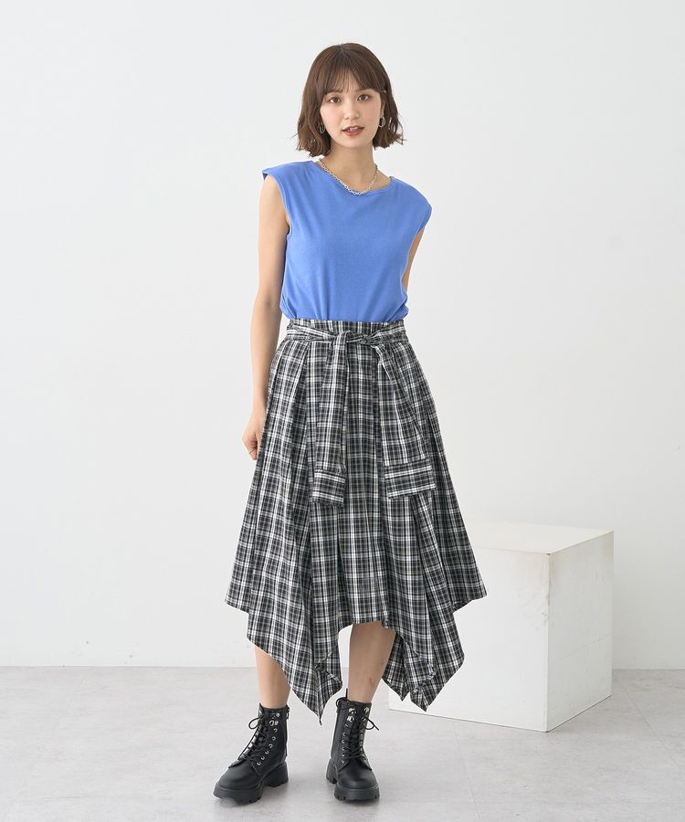 earth music&ecology「イレヘムチェックシャツスカート」|フレア|