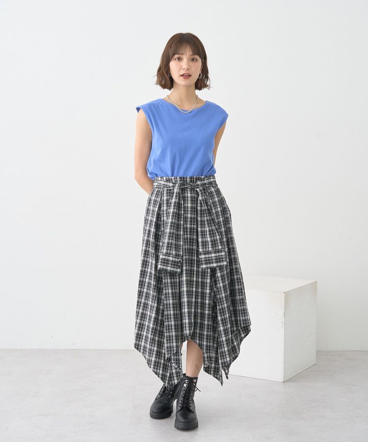 earth music&ecology「イレヘムチェックシャツスカート」|フレア|