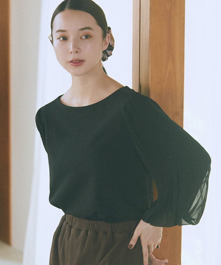 earth music&ecology「マジョリカプリーツプルオーバー」|Tシャツ・カットソー|Black