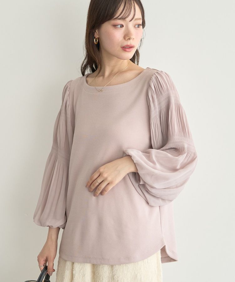 earth music&ecology「マジョリカプリーツプルオーバー」|Tシャツ・カットソー|Pink