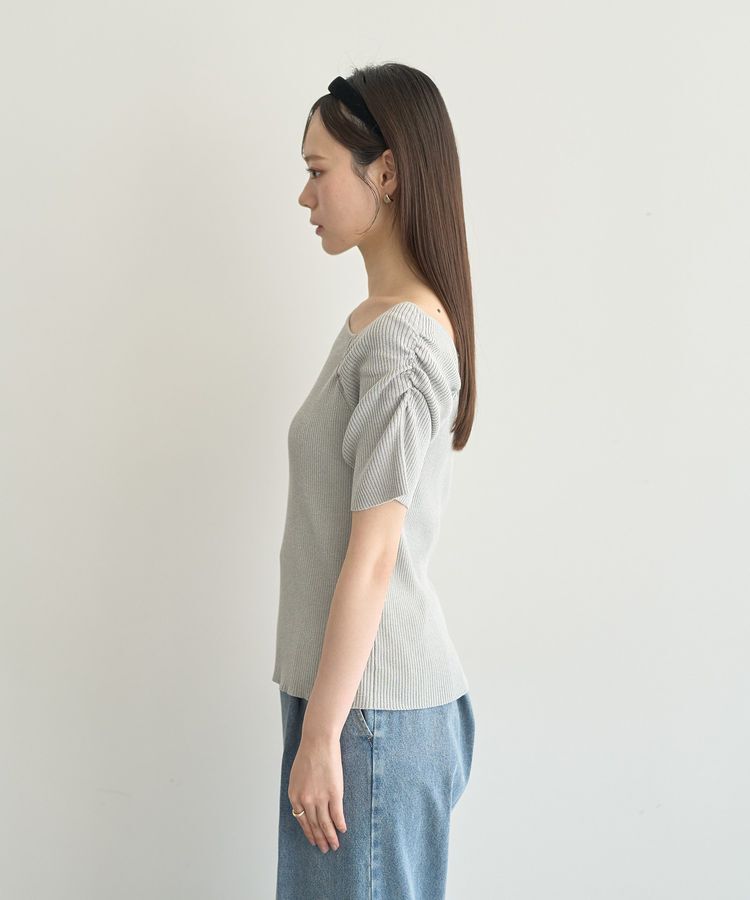 earth music&ecology「アシメネックリブニットプルオーバー」|ニット・セーター|