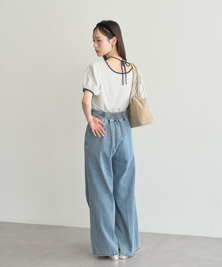 earth music&ecology「マルチウェイ配色リボンカットプルオーバー」|Tシャツ・カットソー|