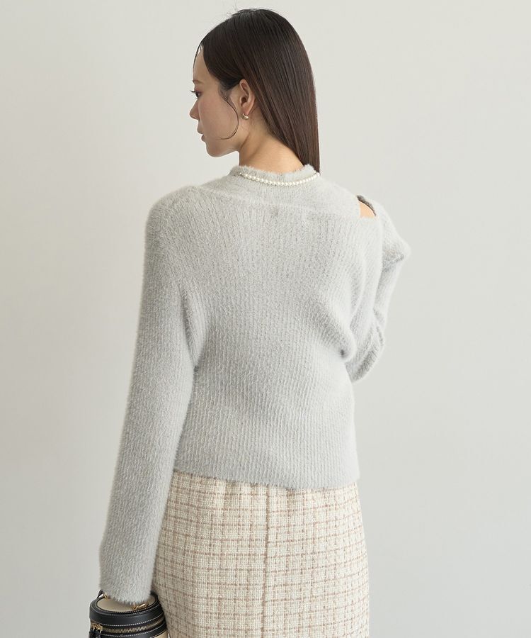 earth music&ecology「SET2点チャーム付きシャギーニット＋インナー」|カーディガン|