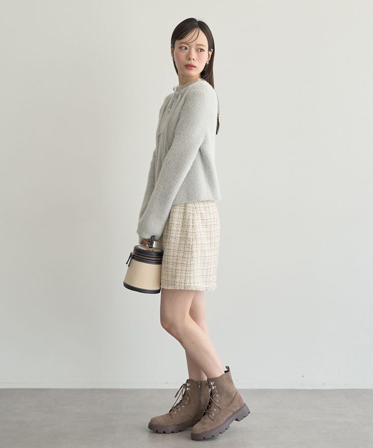 earth music&ecology「SET2点チャーム付きシャギーニット＋インナー」|カーディガン|