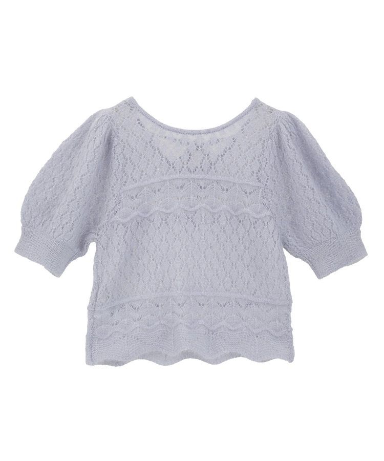 earth music&ecology「キャットヤーン透かし編みニットプルオーバー」|ニット・セーター|