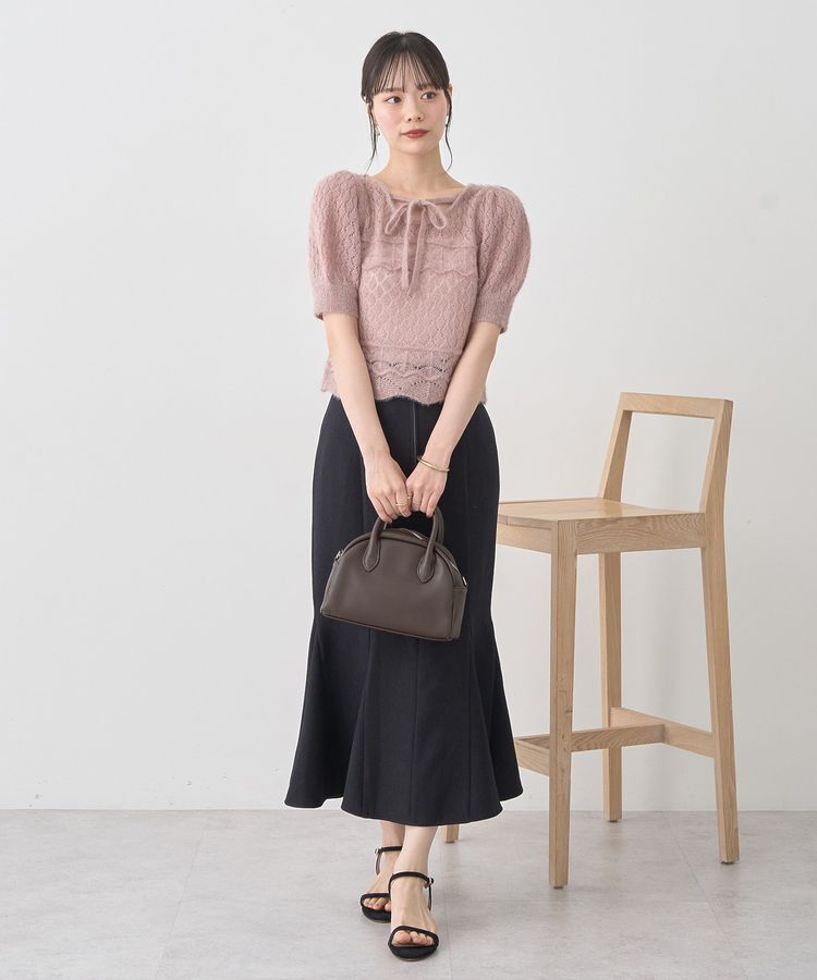 earth music&ecology「キャットヤーン透かし編みニットプルオーバー」|ニット・セーター|