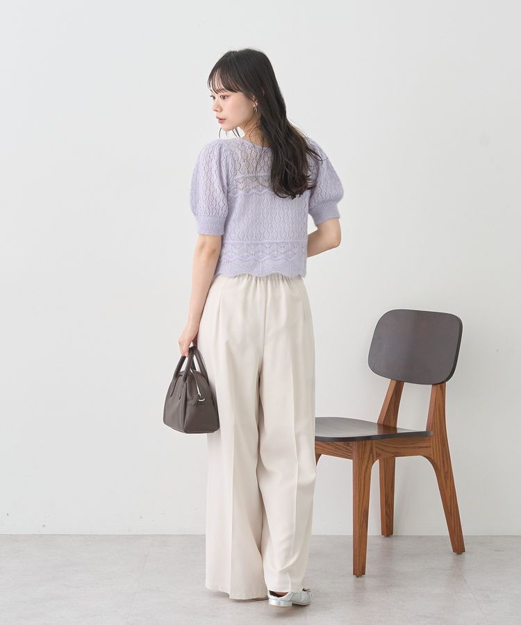 earth music&ecology「キャットヤーン透かし編みニットプルオーバー」|ニット・セーター|