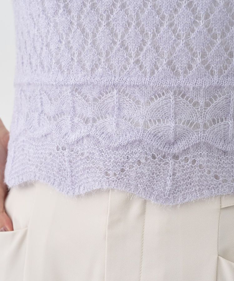 earth music&ecology「キャットヤーン透かし編みニットプルオーバー」|ニット・セーター|