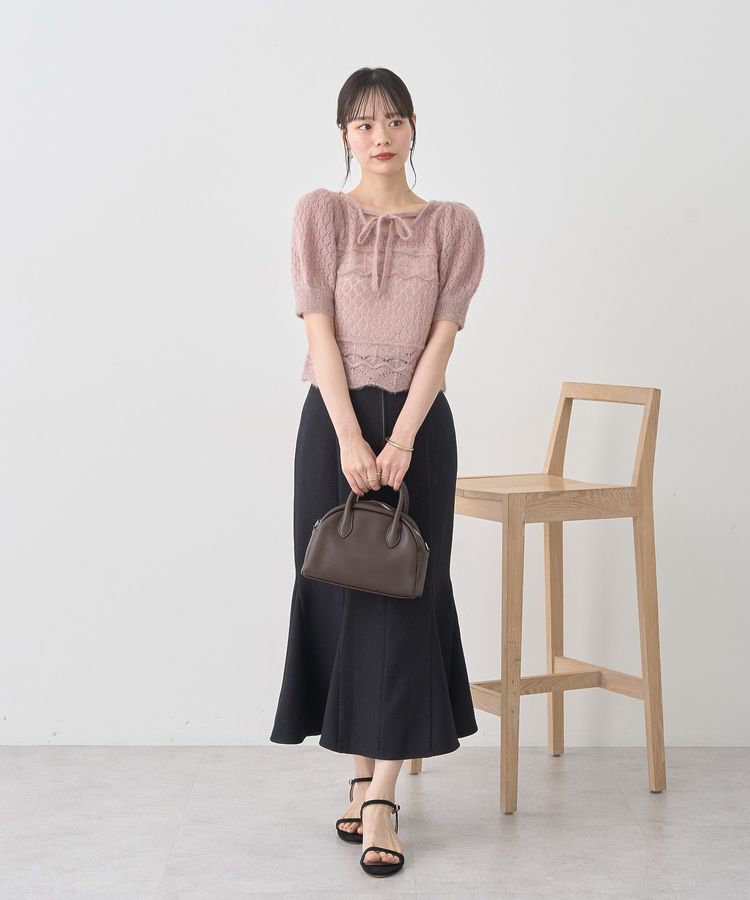 earth music&ecology「キャットヤーン透かし編みニットプルオーバー」|ニット・セーター|