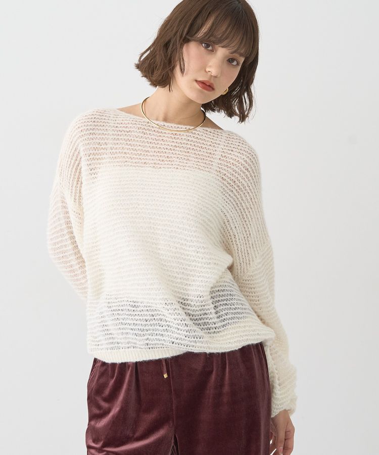 earth music&ecology「ふんわりシアープルオーバー」|ニット・セーター|Ivory