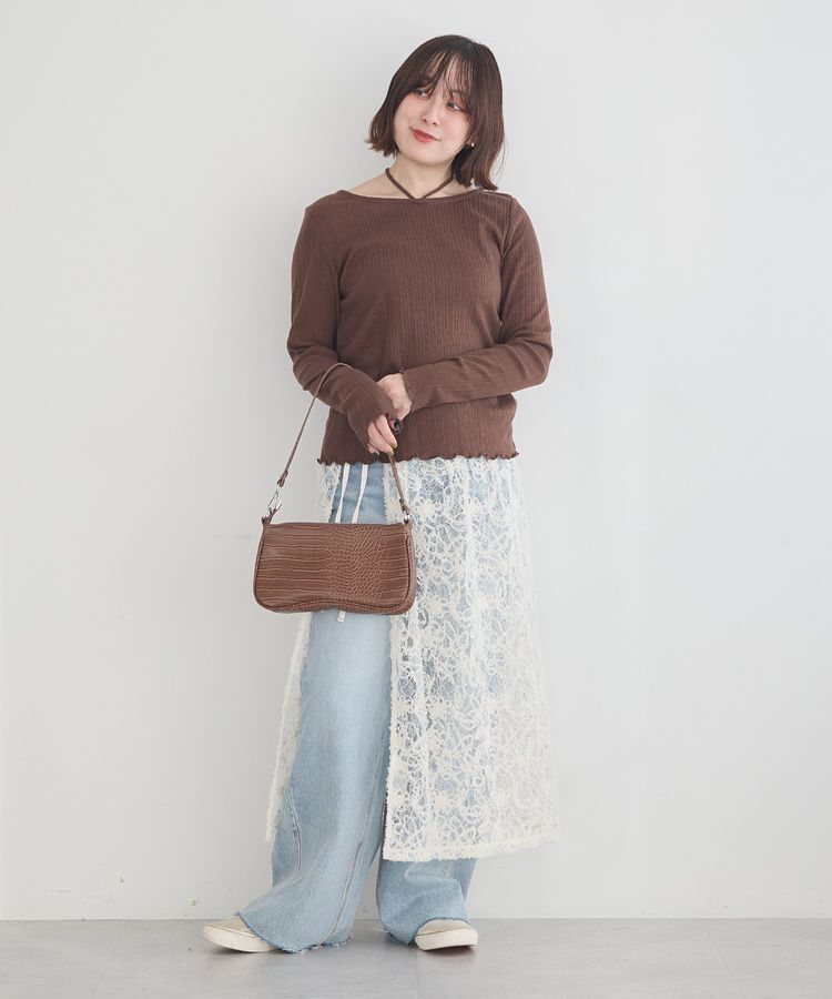 earth music&ecology「チェーンリブホルターネックプルオーバー」|Tシャツ・カットソー|