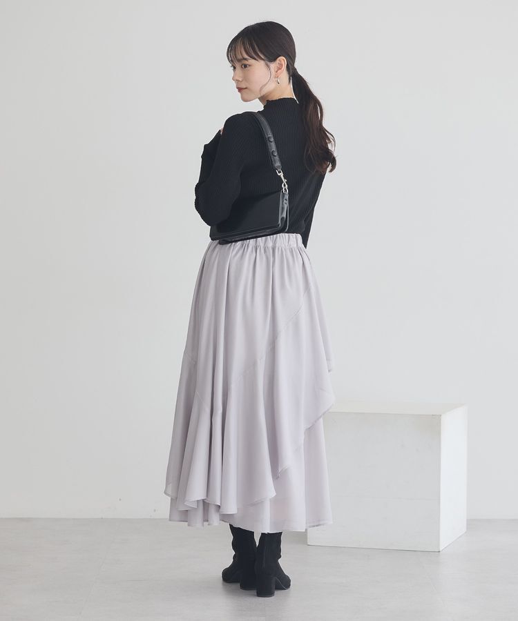 earth music&ecology「シャイニーラッフルスカート」|フレア|