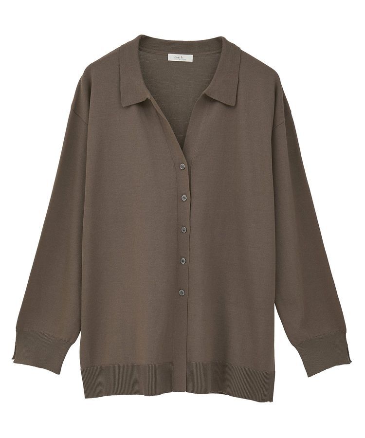 earth music&ecology「袖口スリットスキッパーカーディガン」|カーディガン|