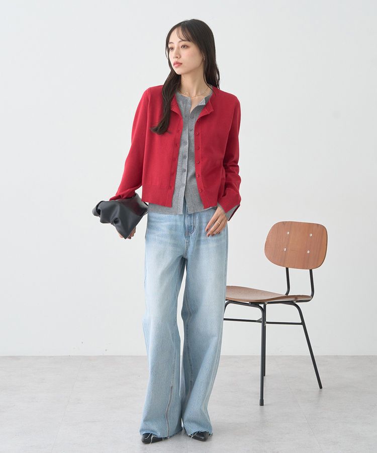 earth music&ecology「バイカラーレイヤード風カーディガン」|カーディガン|