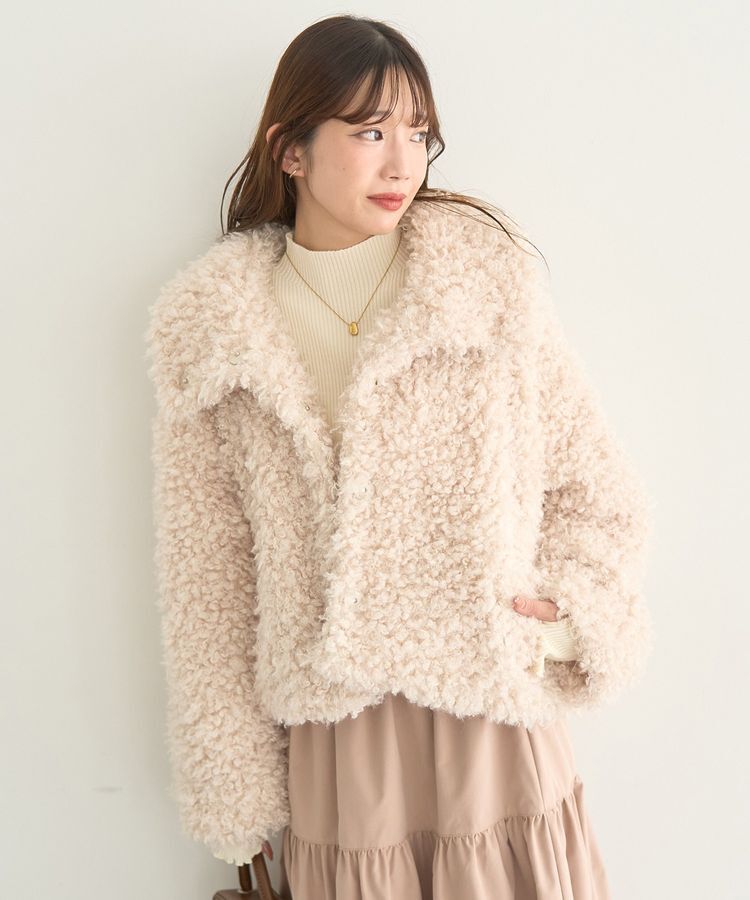 earth music&ecology「プードルファーショートブルゾン」|ブルゾン・スタジャン|