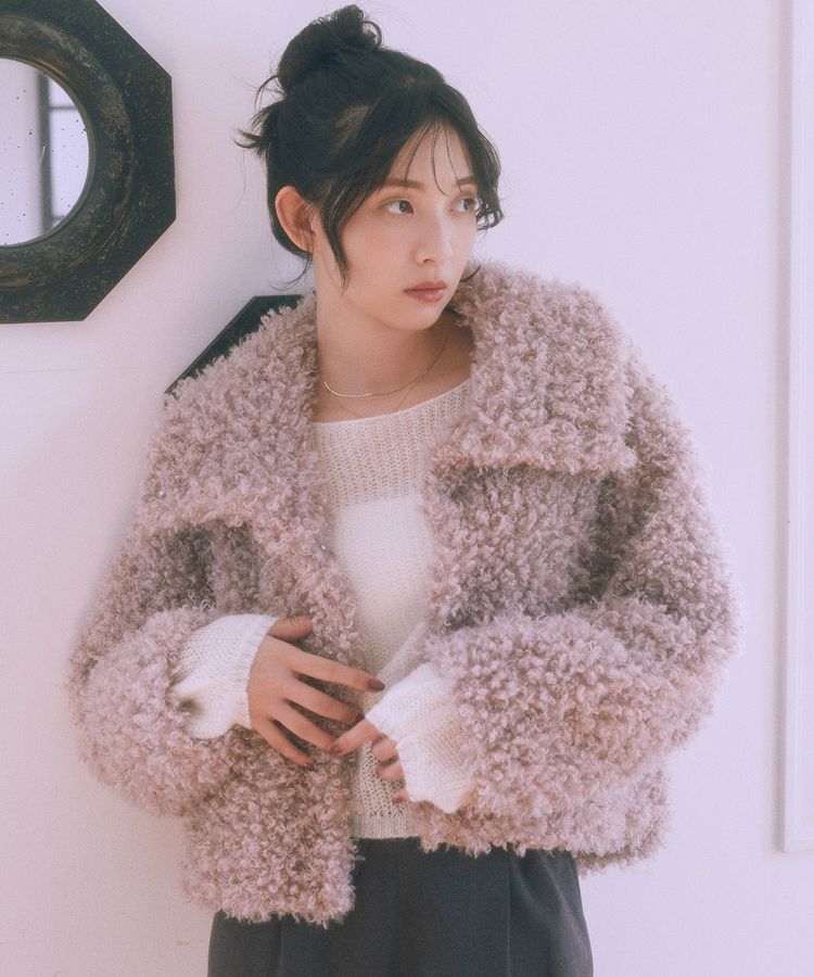 earth music&ecology「プードルファーショートブルゾン」|ブルゾン・スタジャン|