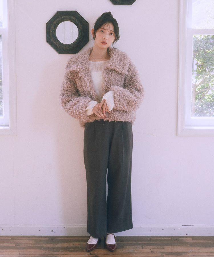 earth music&ecology「プードルファーショートブルゾン」|ブルゾン・スタジャン|