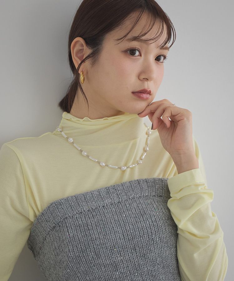 earth music&ecology「あったかフェミニンインナー(シアーハイネック)」|Tシャツ・カットソー|